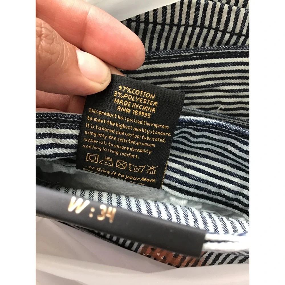 KLEEP Men's Multi Tywin Premium Washed Skinny Pinstripe Twill Pants Size 34 NWT